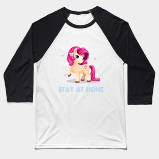 Unicorn Stay At Home Baseball T-Shirt